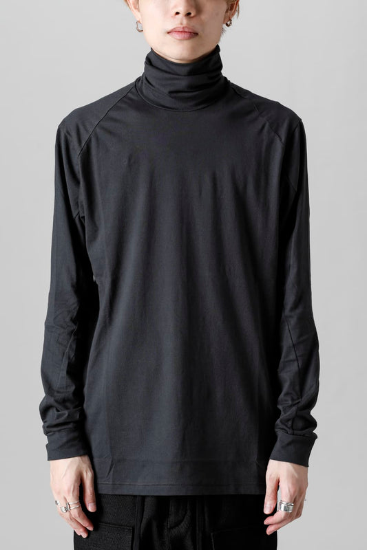 High neck Egyptian cotton Interlock jersey (SUVIN) Petrolio