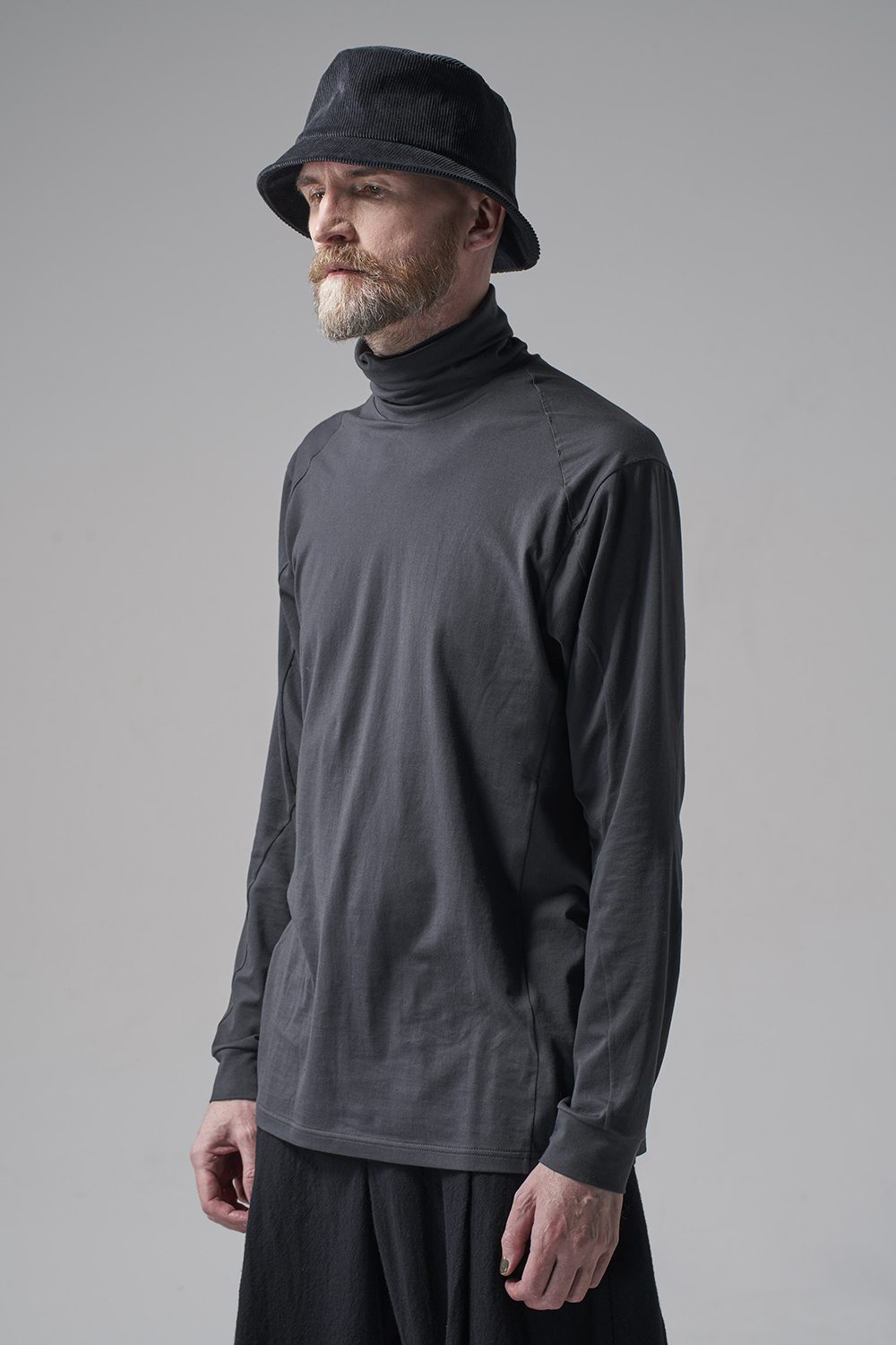 High neck Egyptian cotton Interlock jersey (SUVIN) Petrolio