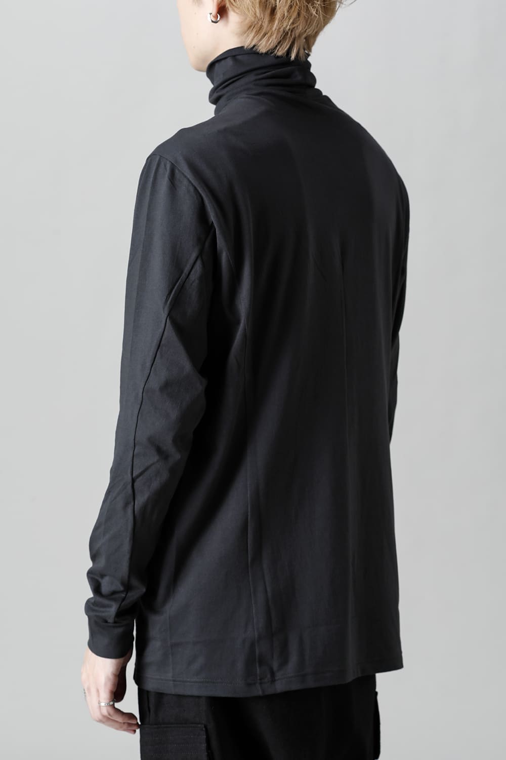 High neck Egyptian cotton Interlock jersey (SUVIN) Petrolio