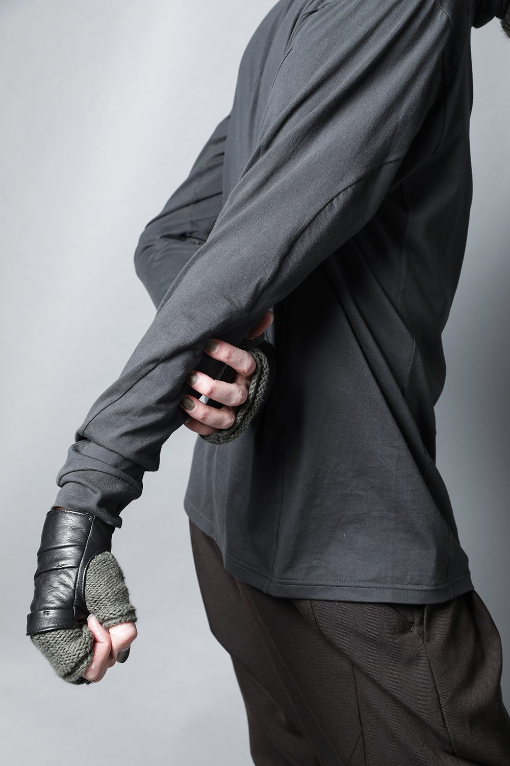 High neck Egyptian cotton Interlock jersey (SUVIN) Petrolio