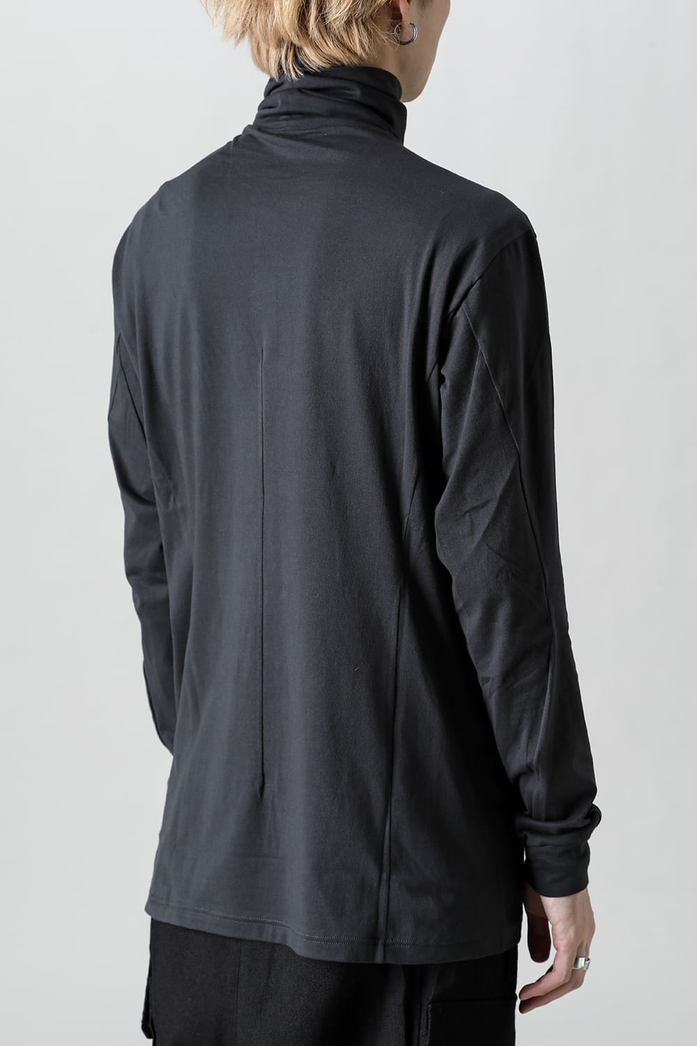 High neck Egyptian cotton Interlock jersey (SUVIN) Petrolio