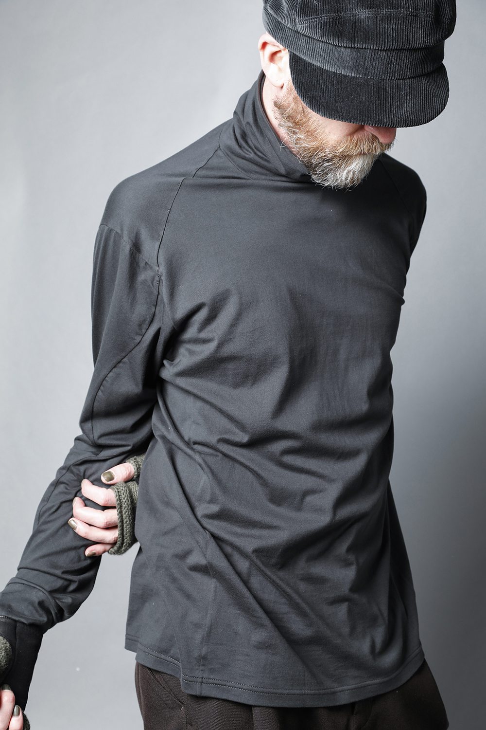 High neck Egyptian cotton Interlock jersey (SUVIN) Petrolio