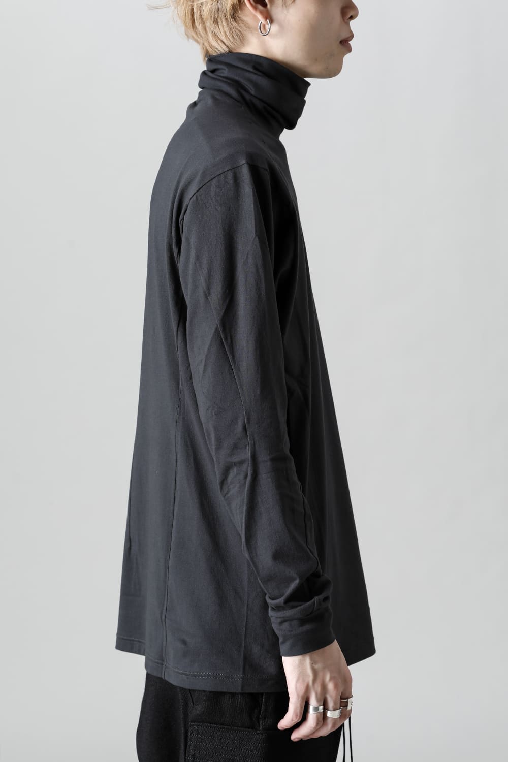 High neck Egyptian cotton Interlock jersey (SUVIN) Petrolio