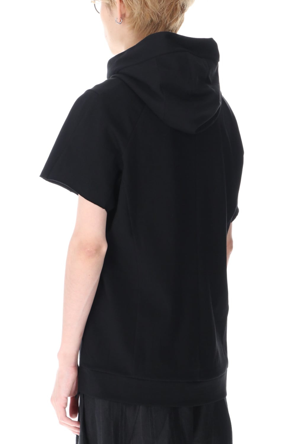 Hooded short sleeve medium weight soft jersey Black