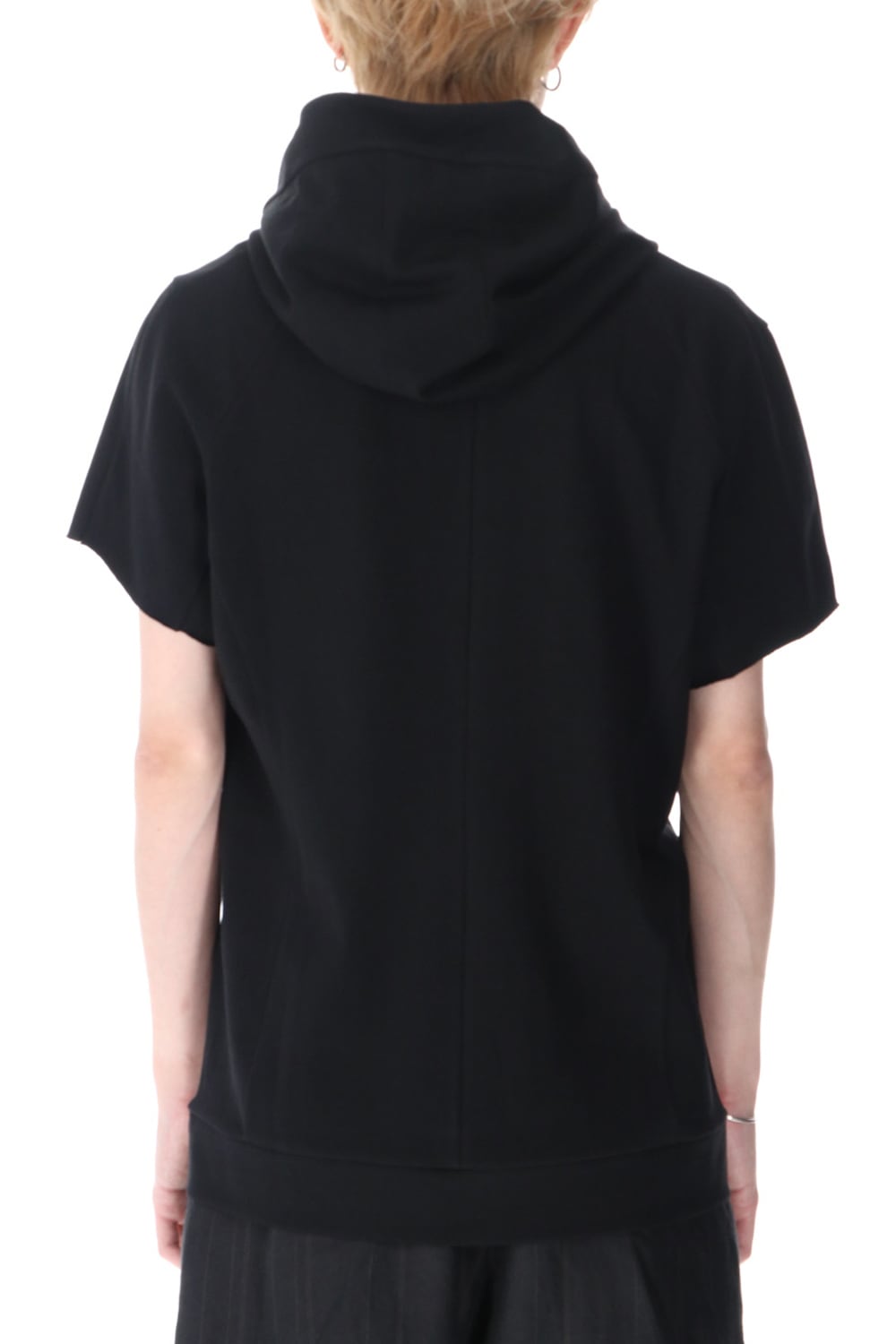 Hooded short sleeve medium weight soft jersey Black