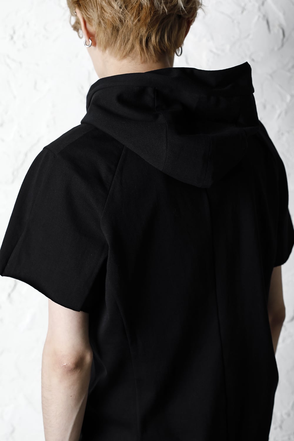 Hooded short sleeve medium weight soft jersey Black