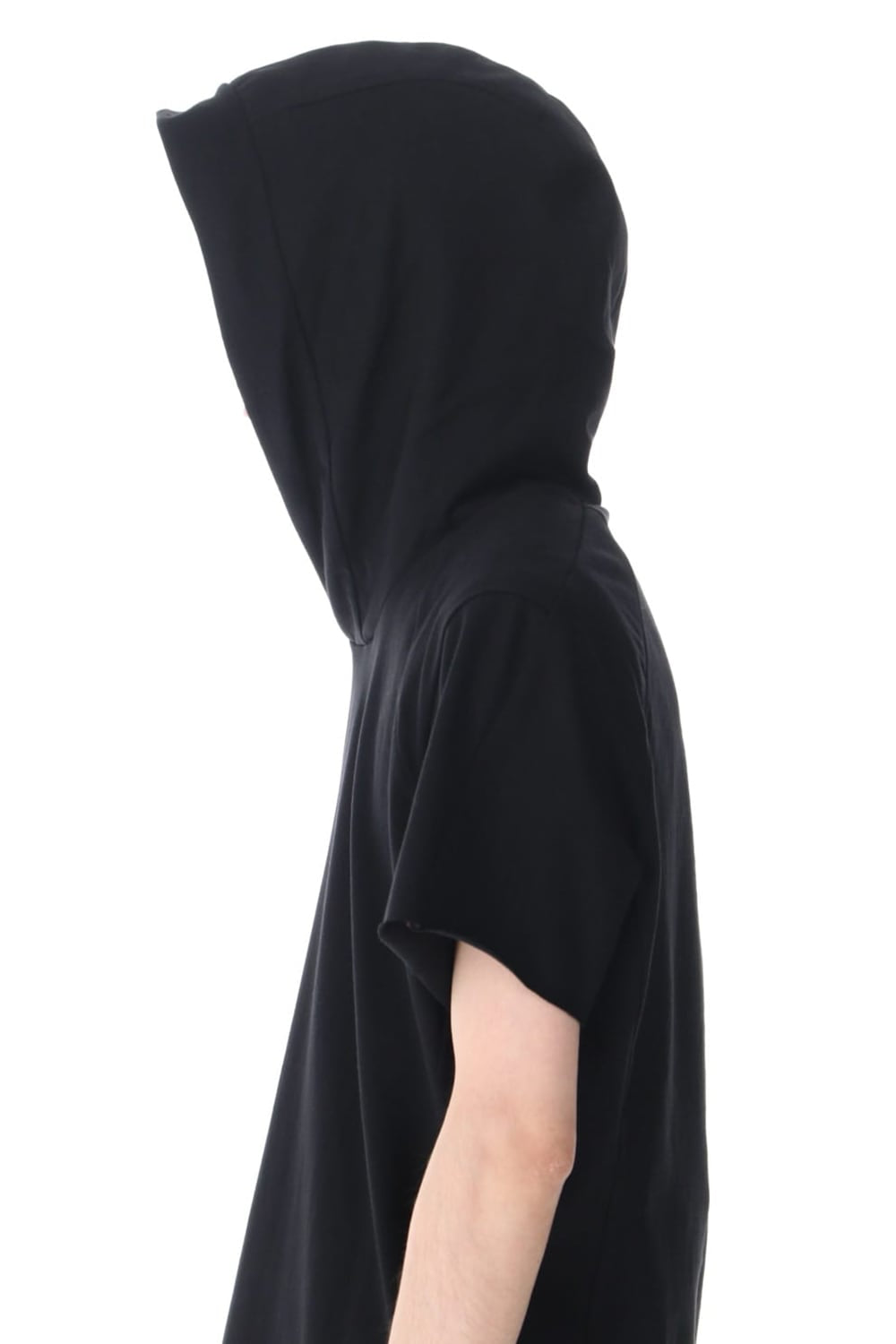 Hooded short sleeve medium weight soft jersey Black