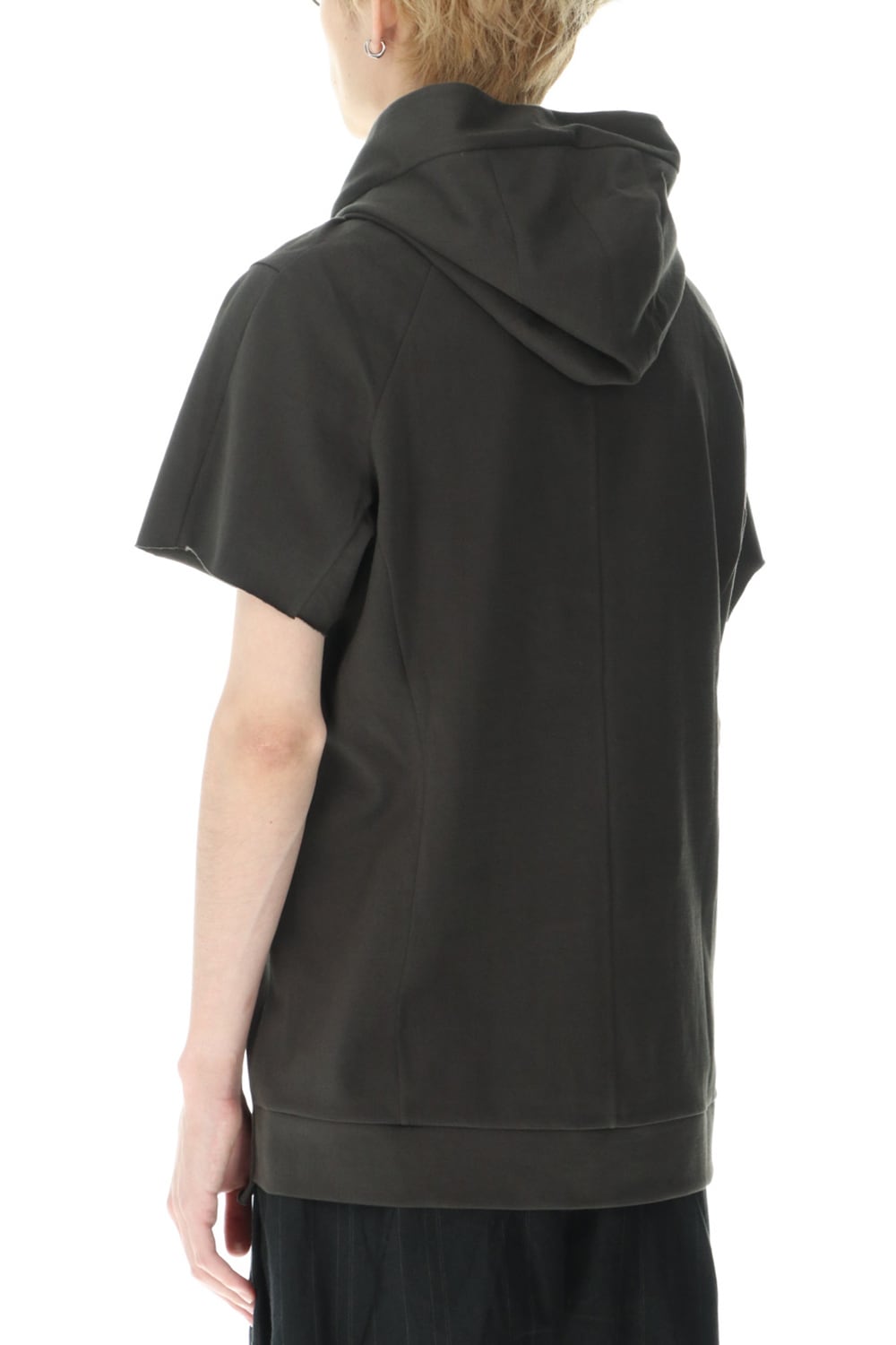 Hooded short sleeve medium weight soft jersey Mud Khaki