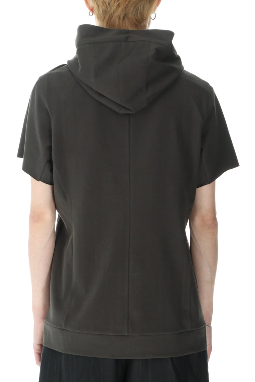 Hooded short sleeve medium weight soft jersey Mud Khaki