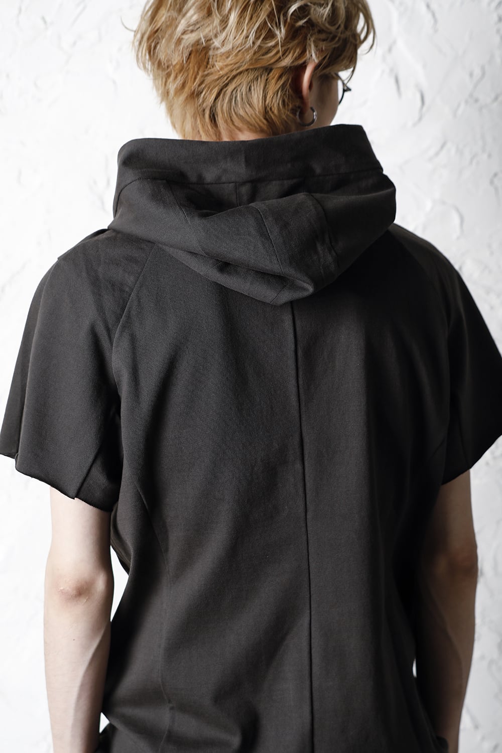 Hooded short sleeve medium weight soft jersey Mud Khaki