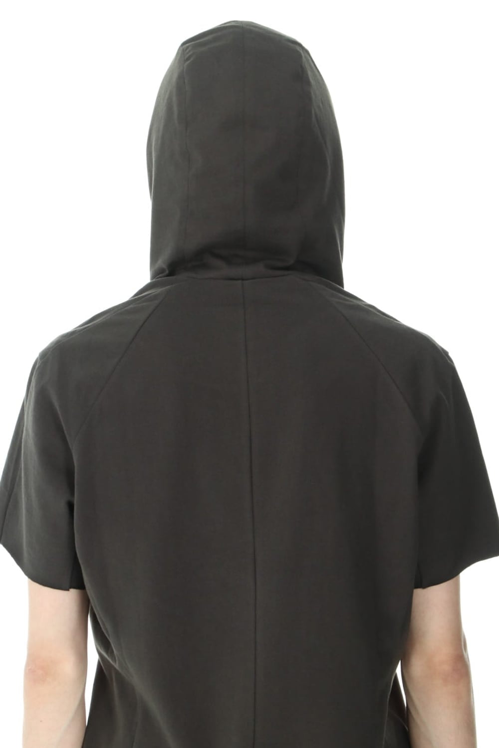 Hooded short sleeve medium weight soft jersey Mud Khaki