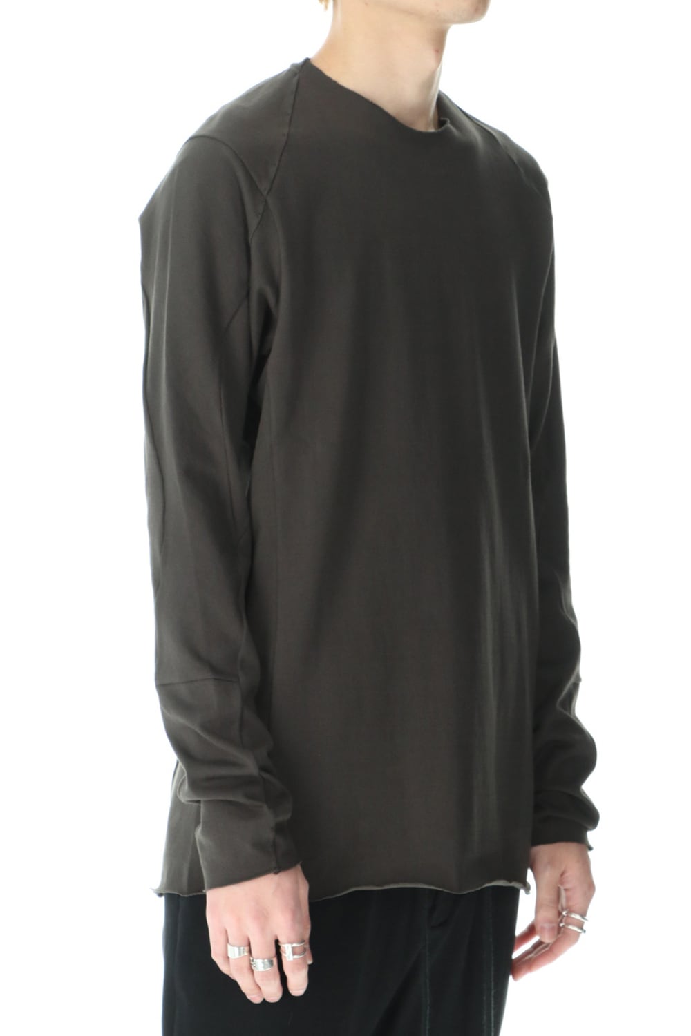 Long sleeve medium weight soft jersey Mud Khaki