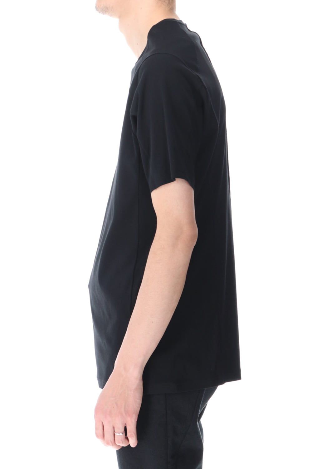 Short sleeve cotton high twist interlock jersey Black