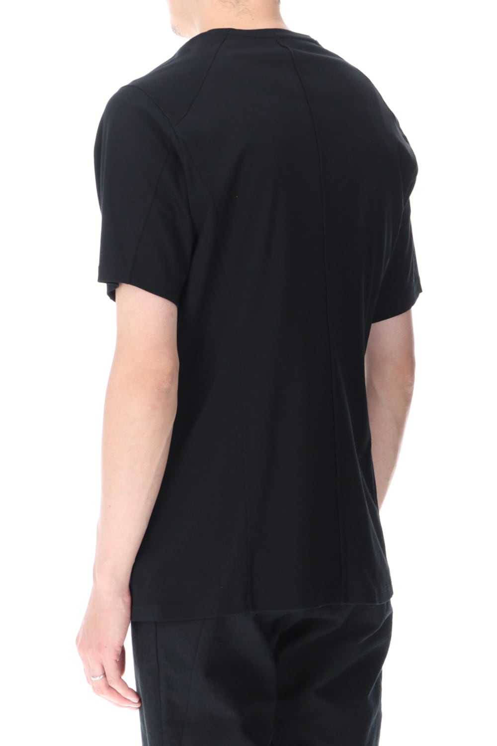 Short sleeve cotton high twist interlock jersey Black