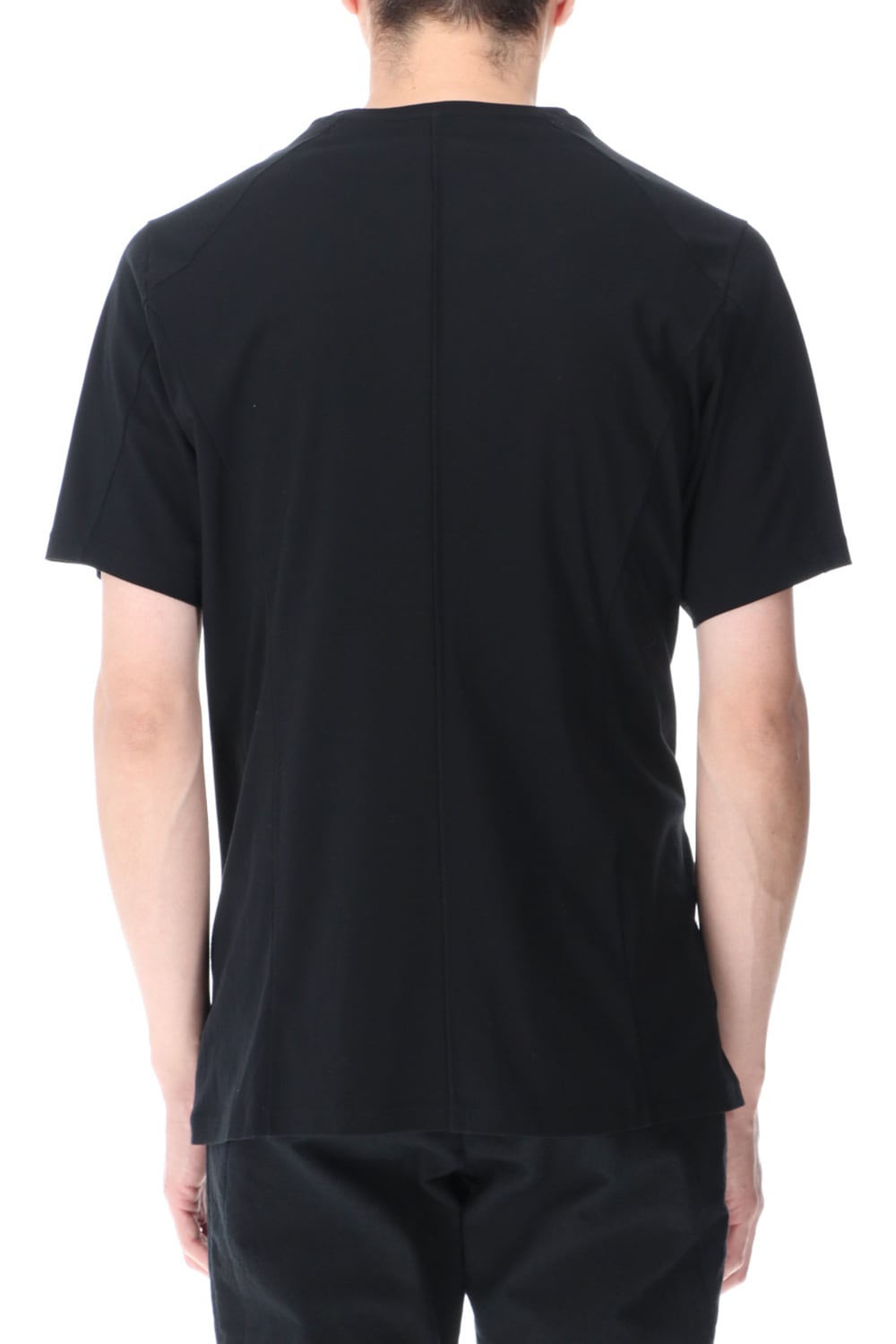 Short sleeve cotton high twist interlock jersey Black