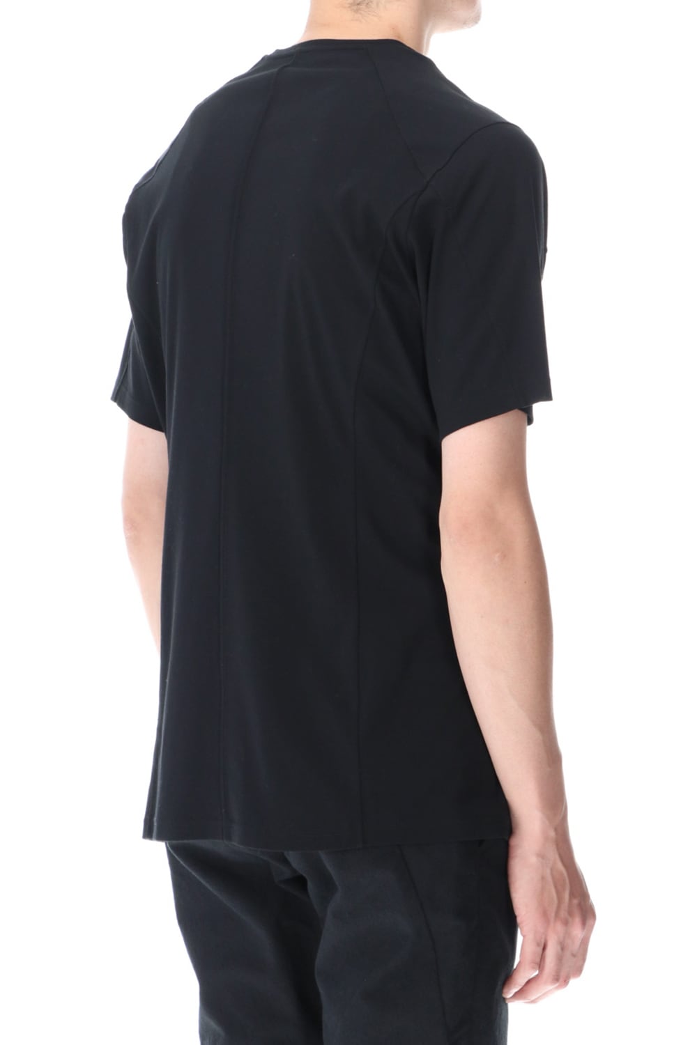 Short sleeve cotton high twist interlock jersey Black