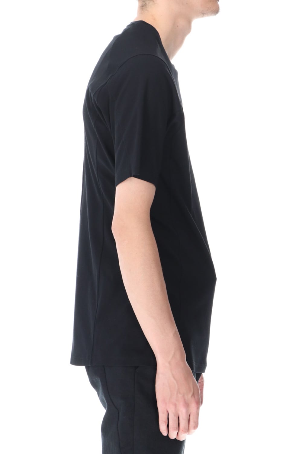 Short sleeve cotton high twist interlock jersey Black