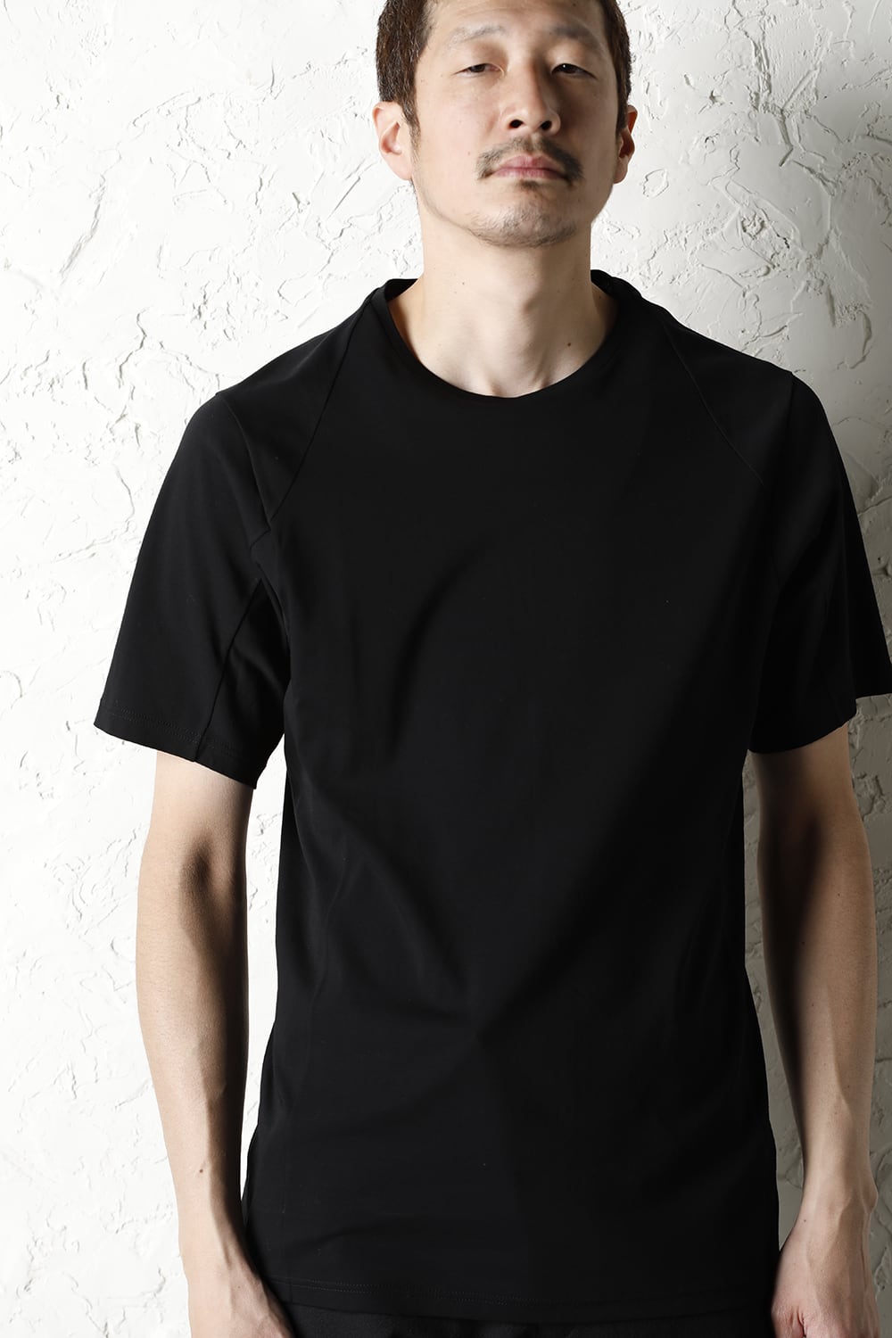 Short sleeve cotton high twist interlock jersey Black