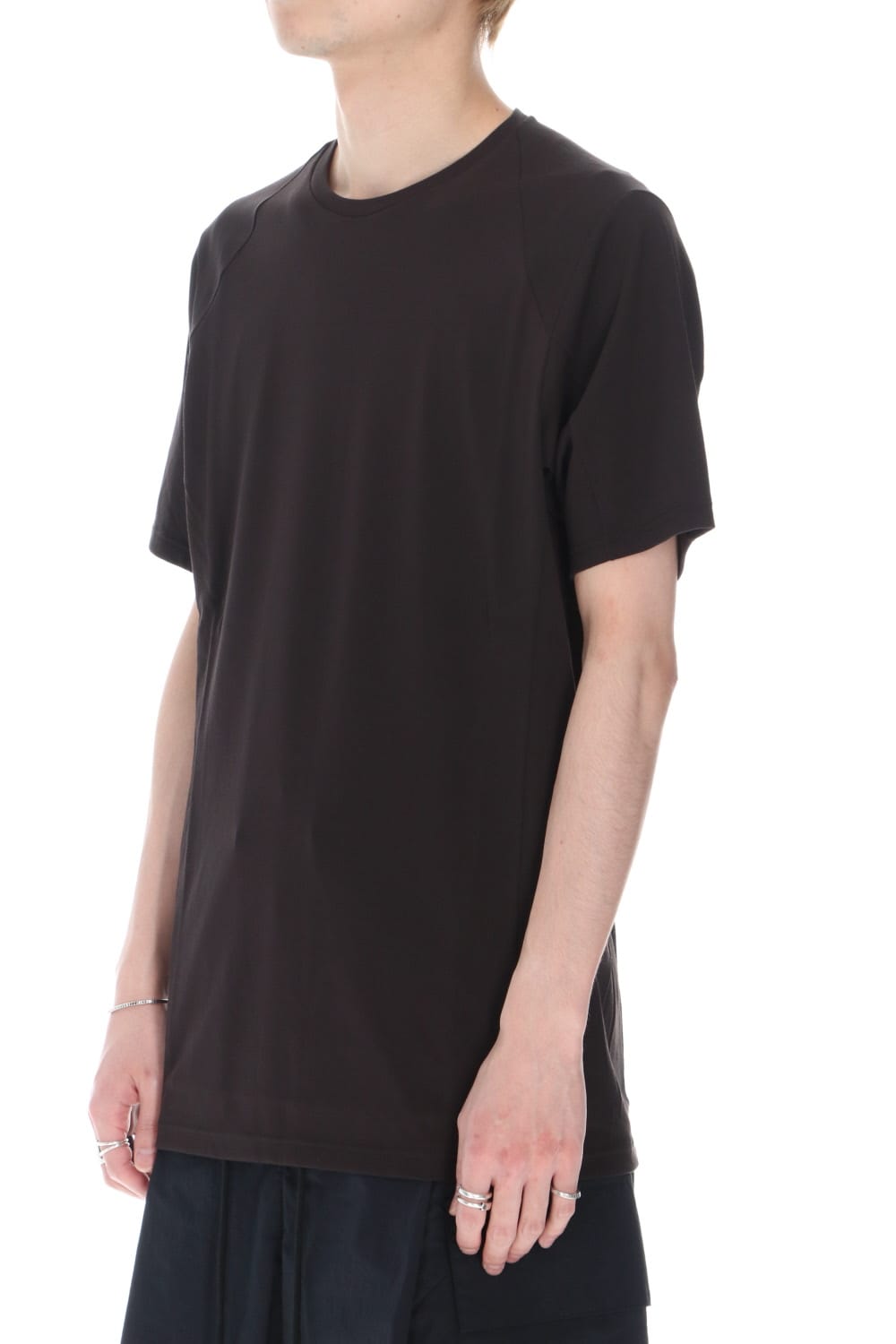 Short sleeve cotton high twist interlock jersey Lava Stone