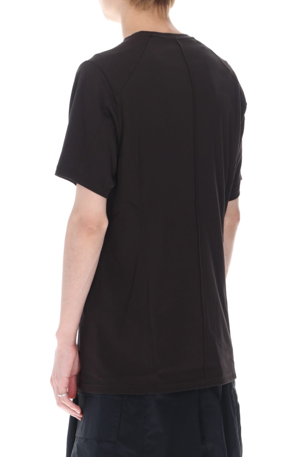 Short sleeve cotton high twist interlock jersey Lava Stone