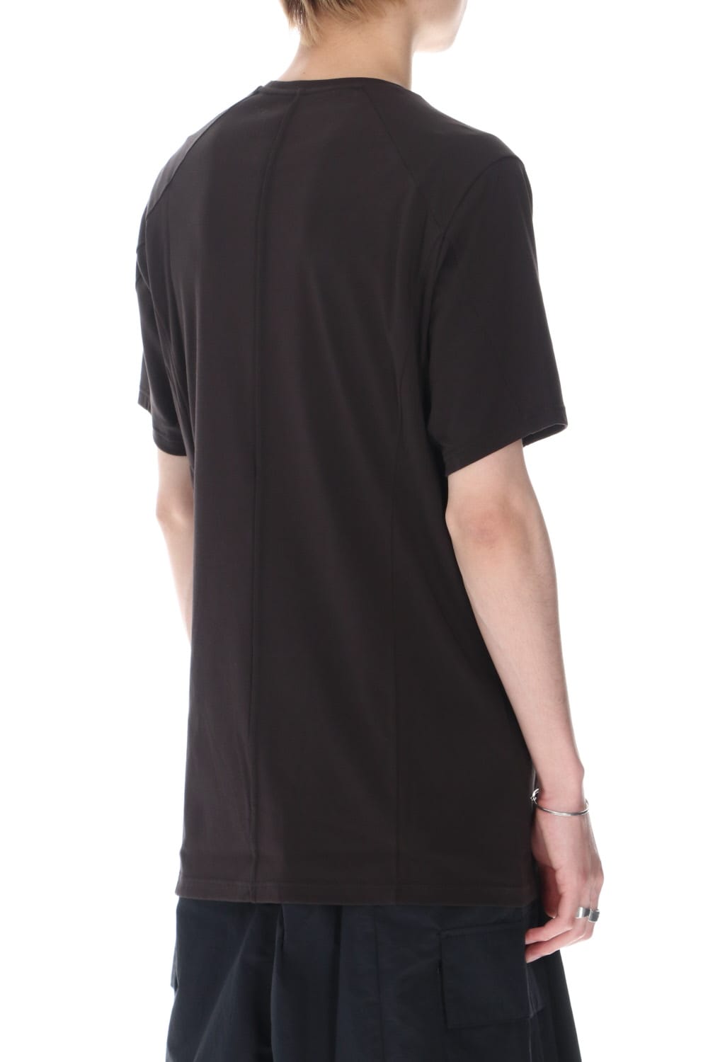 Short sleeve cotton high twist interlock jersey Lava Stone