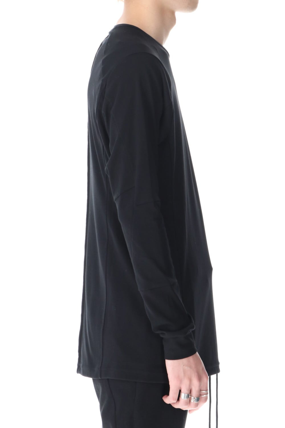 Long sleeve cotton high twist interlock jersey Black