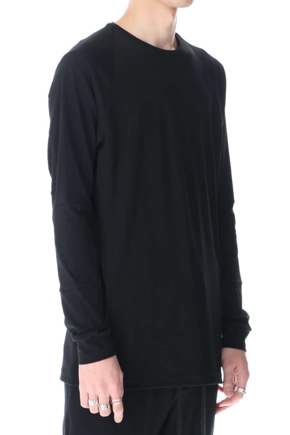 Long sleeve cotton high twist interlock jersey Black