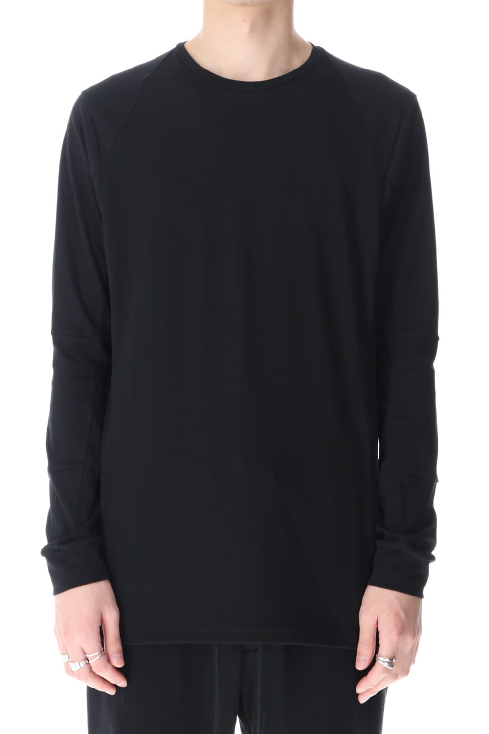 Long sleeve cotton high twist interlock jersey Black
