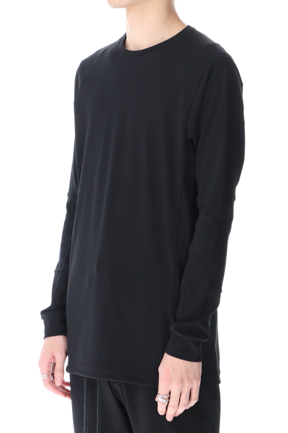 Long sleeve cotton high twist interlock jersey Black