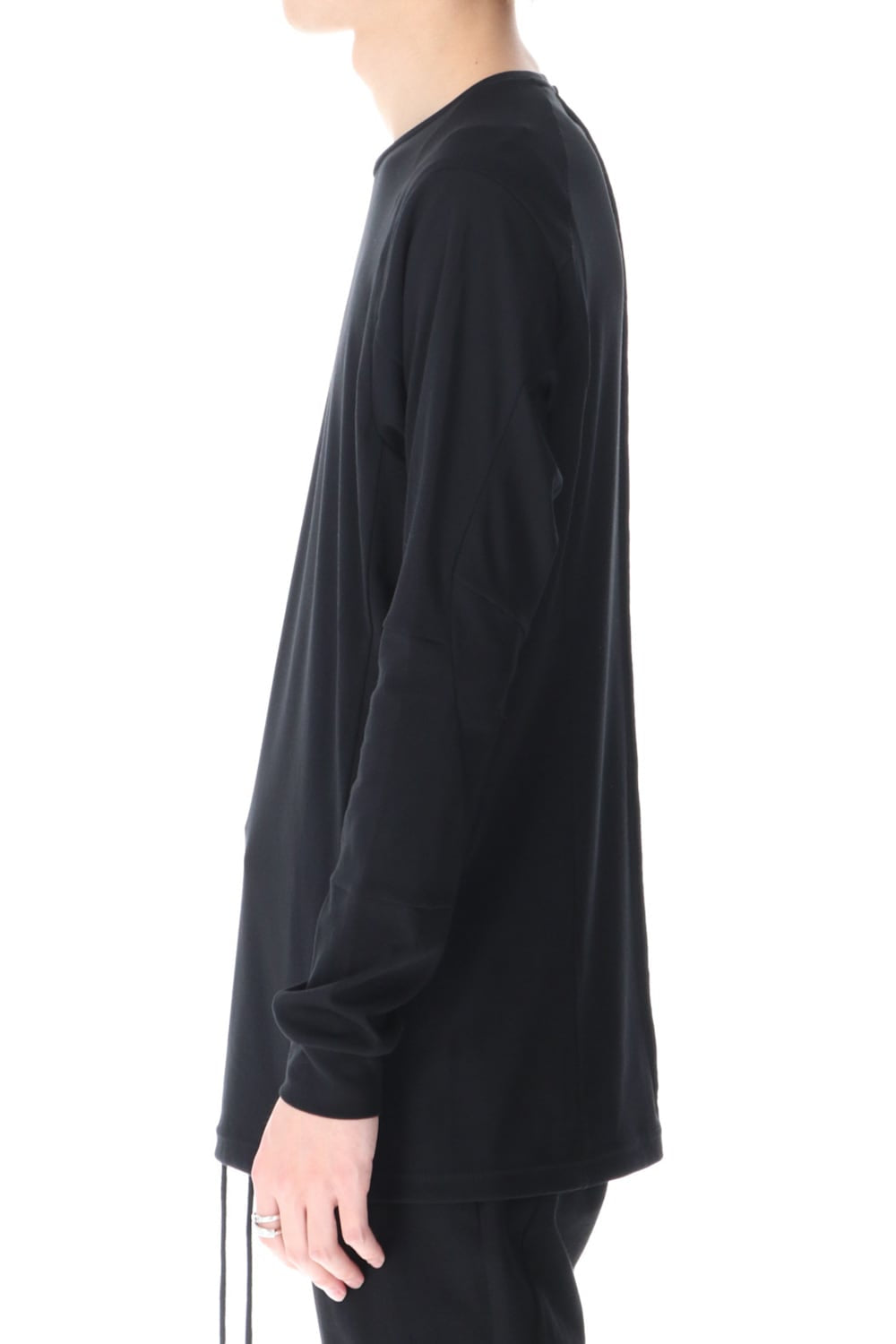 Long sleeve cotton high twist interlock jersey Black