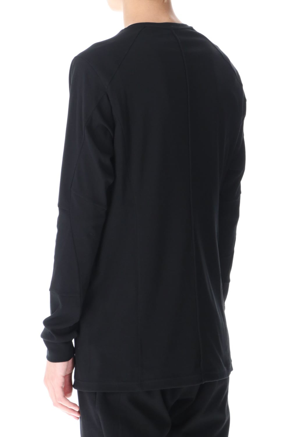 Long sleeve cotton high twist interlock jersey Black