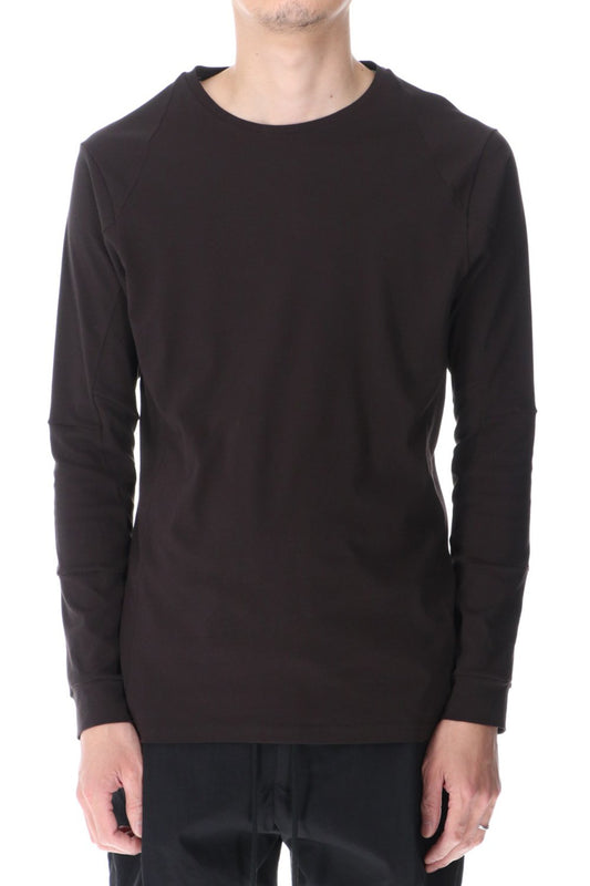 Long sleeve cotton high twist interlock jersey Lava Stone