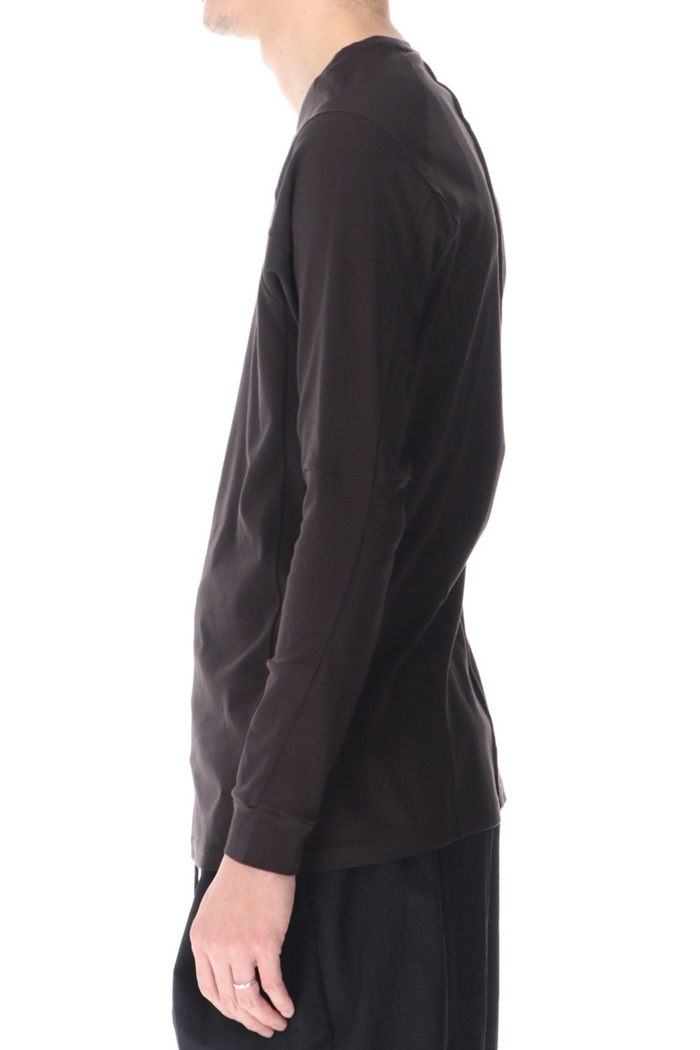 Long sleeve cotton high twist interlock jersey Lava Stone