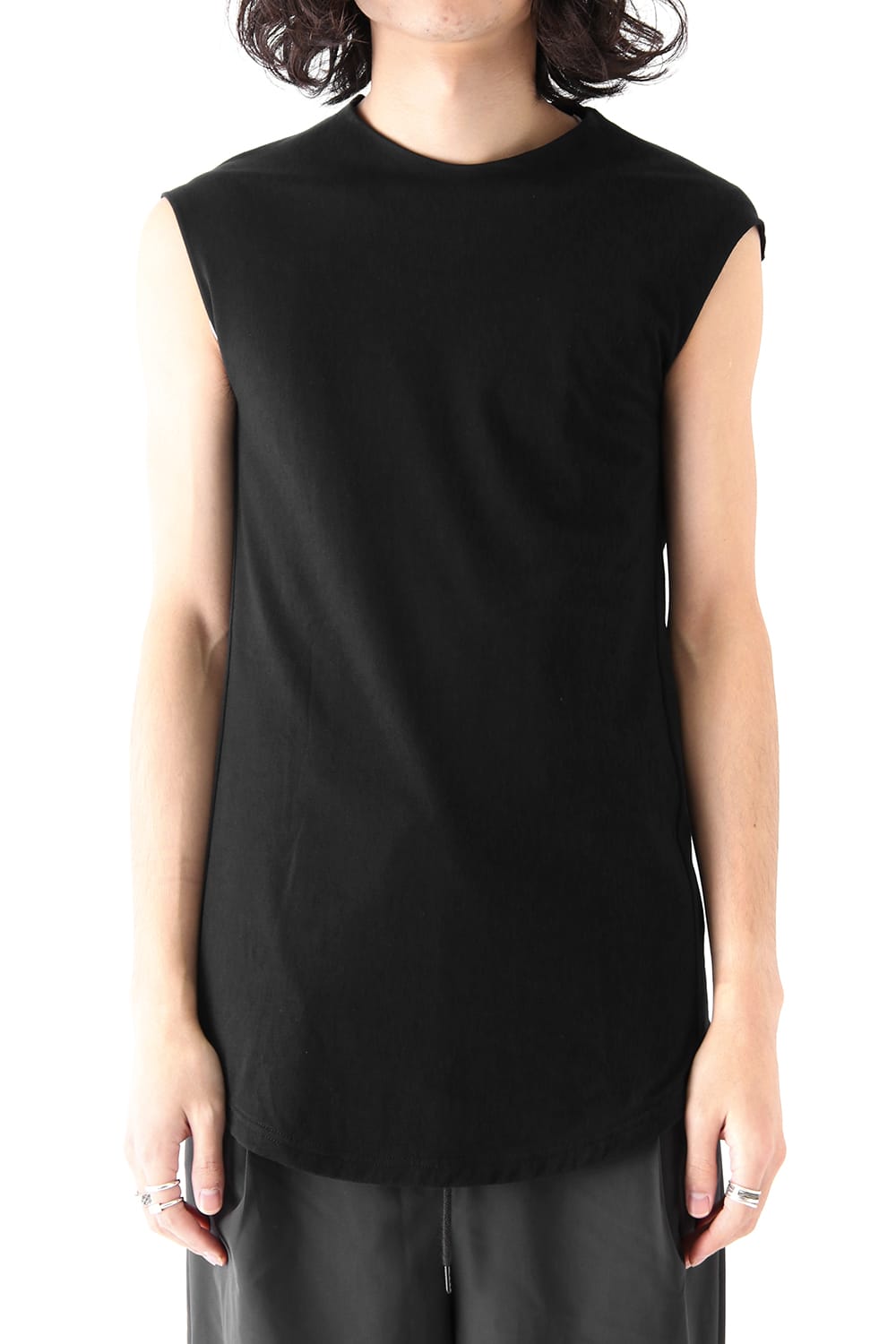 Sleeveless Cut Sew 2/80 Cotton Jersey