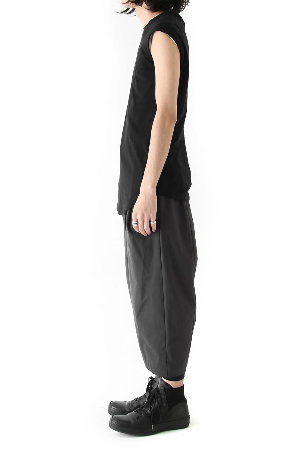 Sleeveless Cut Sew 2/80 Cotton Jersey