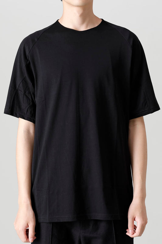 Short sleeve 100/3 suvin cotton jersey Black