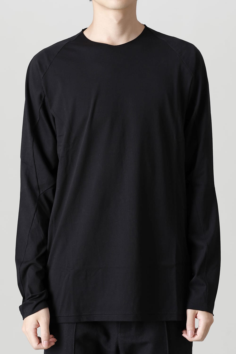 Long sleeve 100/3 suvin cotton jersey Black