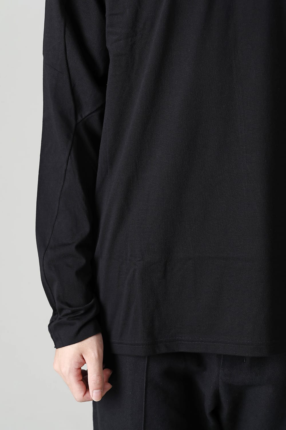 Long sleeve 100/3 suvin cotton jersey Black