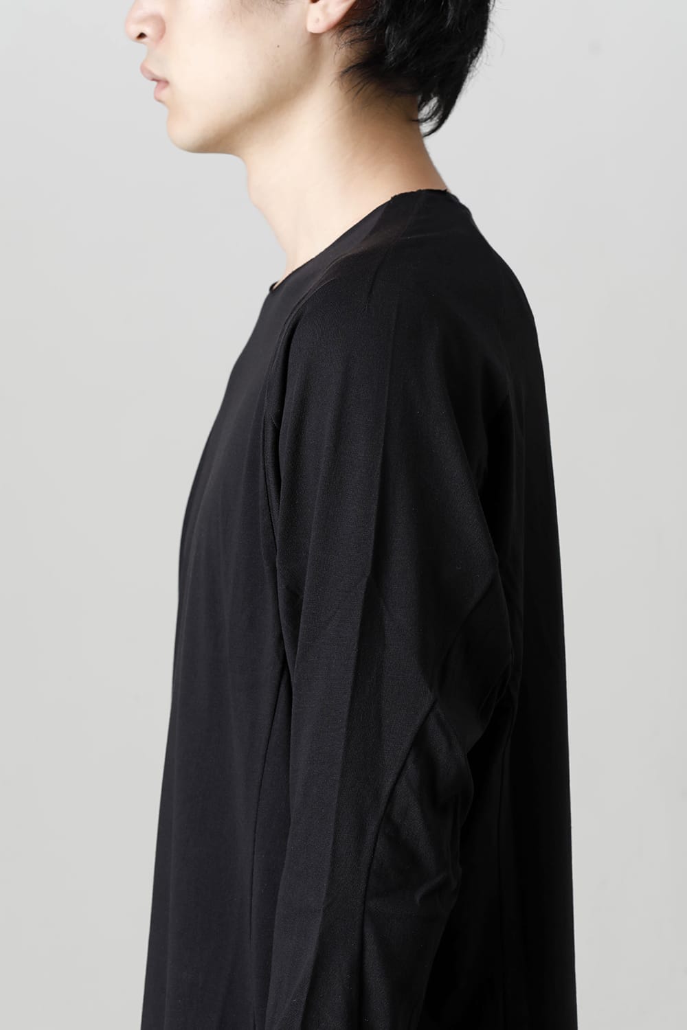 Long sleeve 100/3 suvin cotton jersey Black