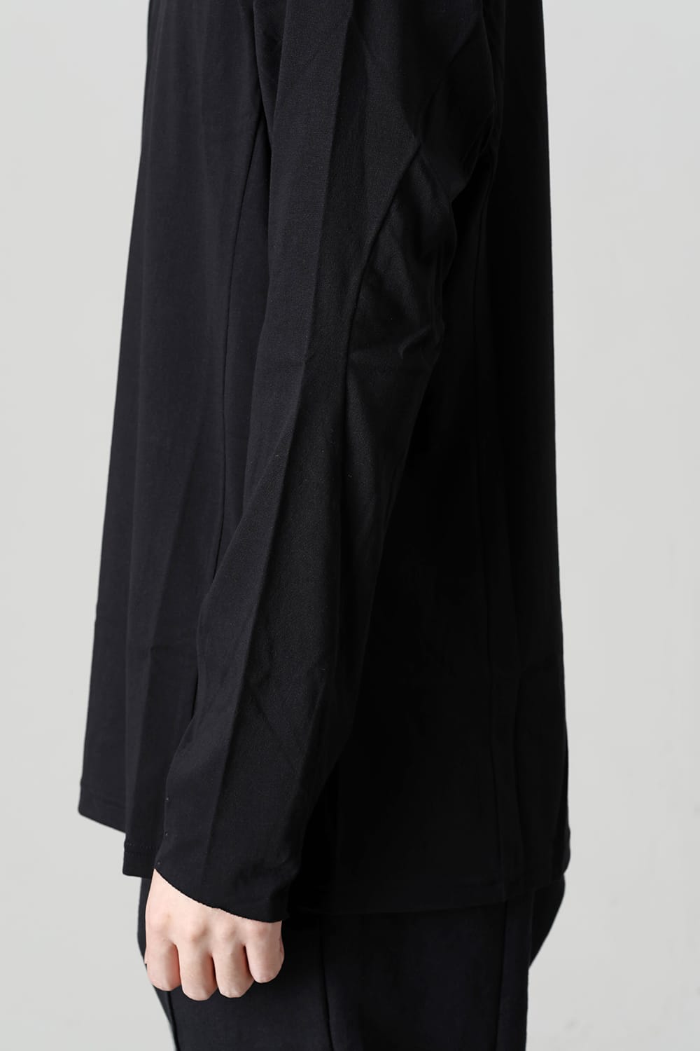 Long sleeve 100/3 suvin cotton jersey Black