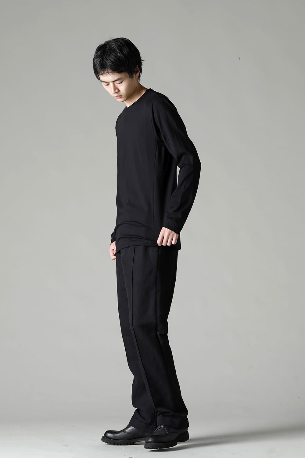 Long sleeve 100/3 suvin cotton jersey Black