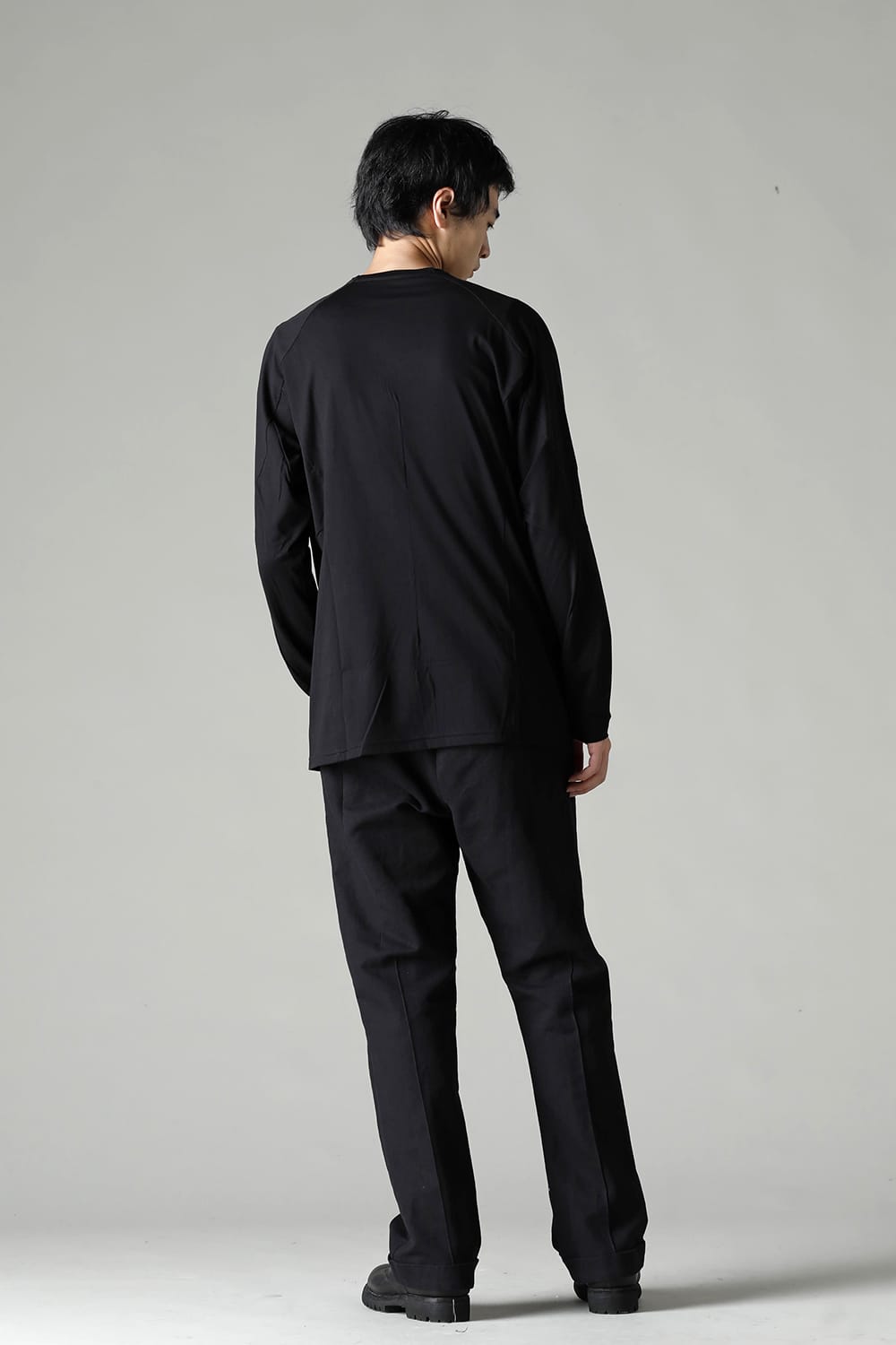 Long sleeve 100/3 suvin cotton jersey Black