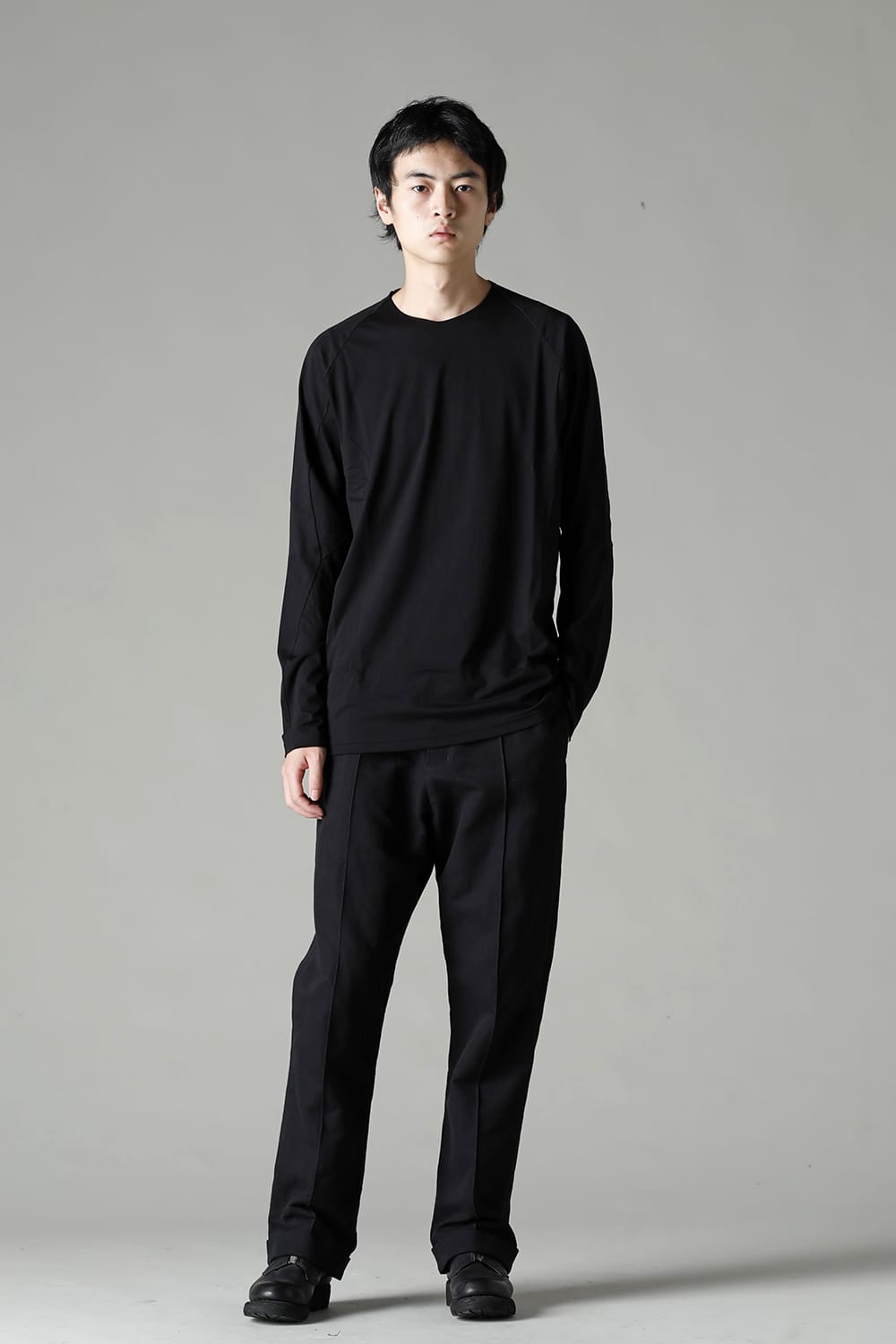 Long sleeve 100/3 suvin cotton jersey Black