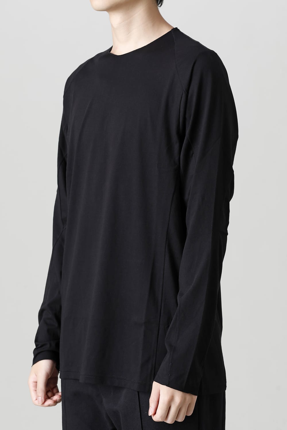 Long sleeve 100/3 suvin cotton jersey Black