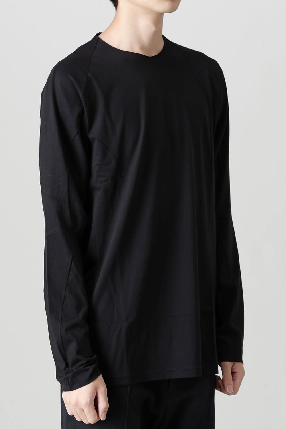 Long sleeve 100/3 suvin cotton jersey Black