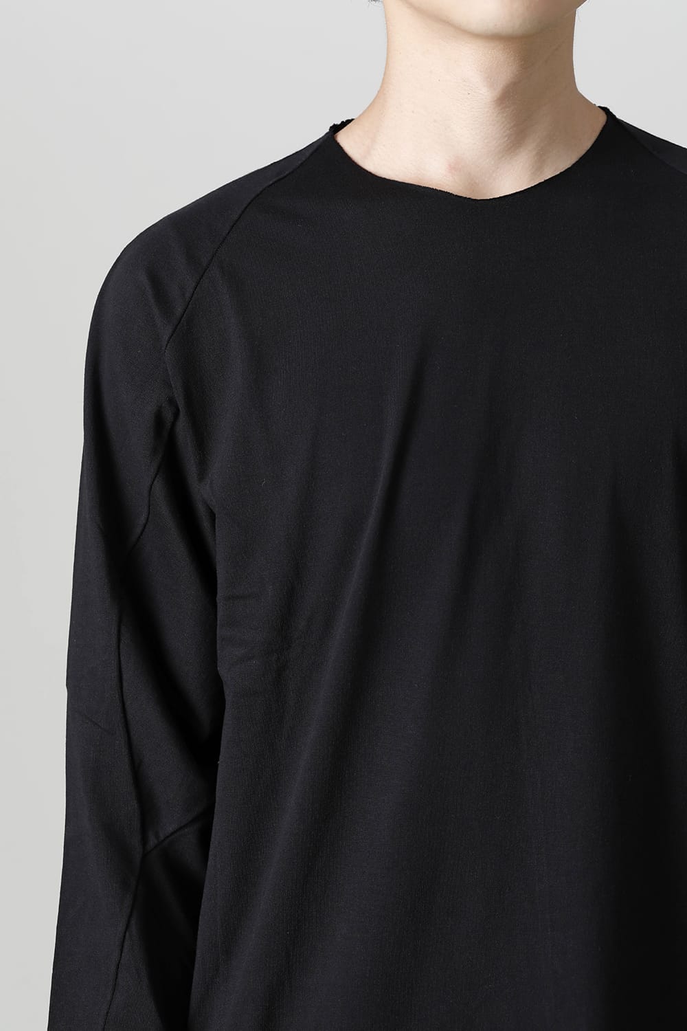 Long sleeve 100/3 suvin cotton jersey Black