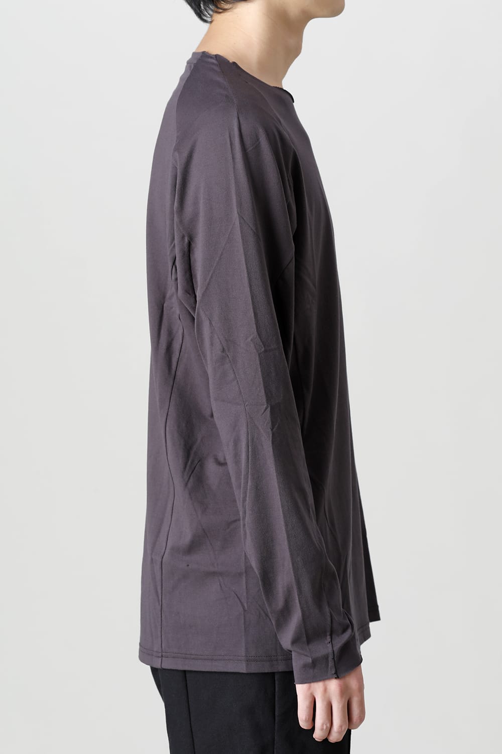 Long sleeve 100/3 suvin cotton jersey Purple Gray