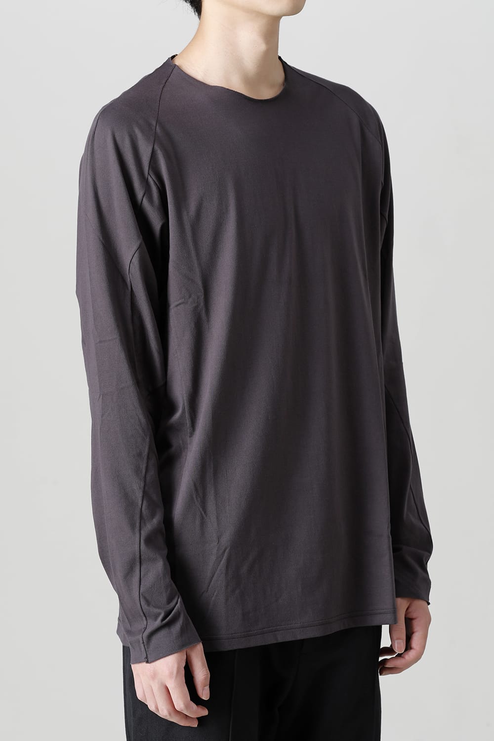 Long sleeve 100/3 suvin cotton jersey Purple Gray