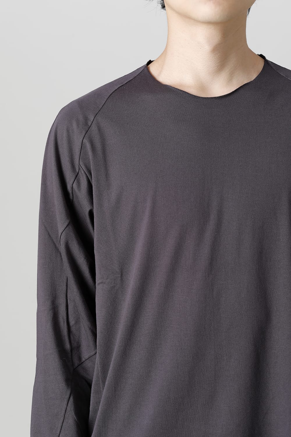 Long sleeve 100/3 suvin cotton jersey Purple Gray