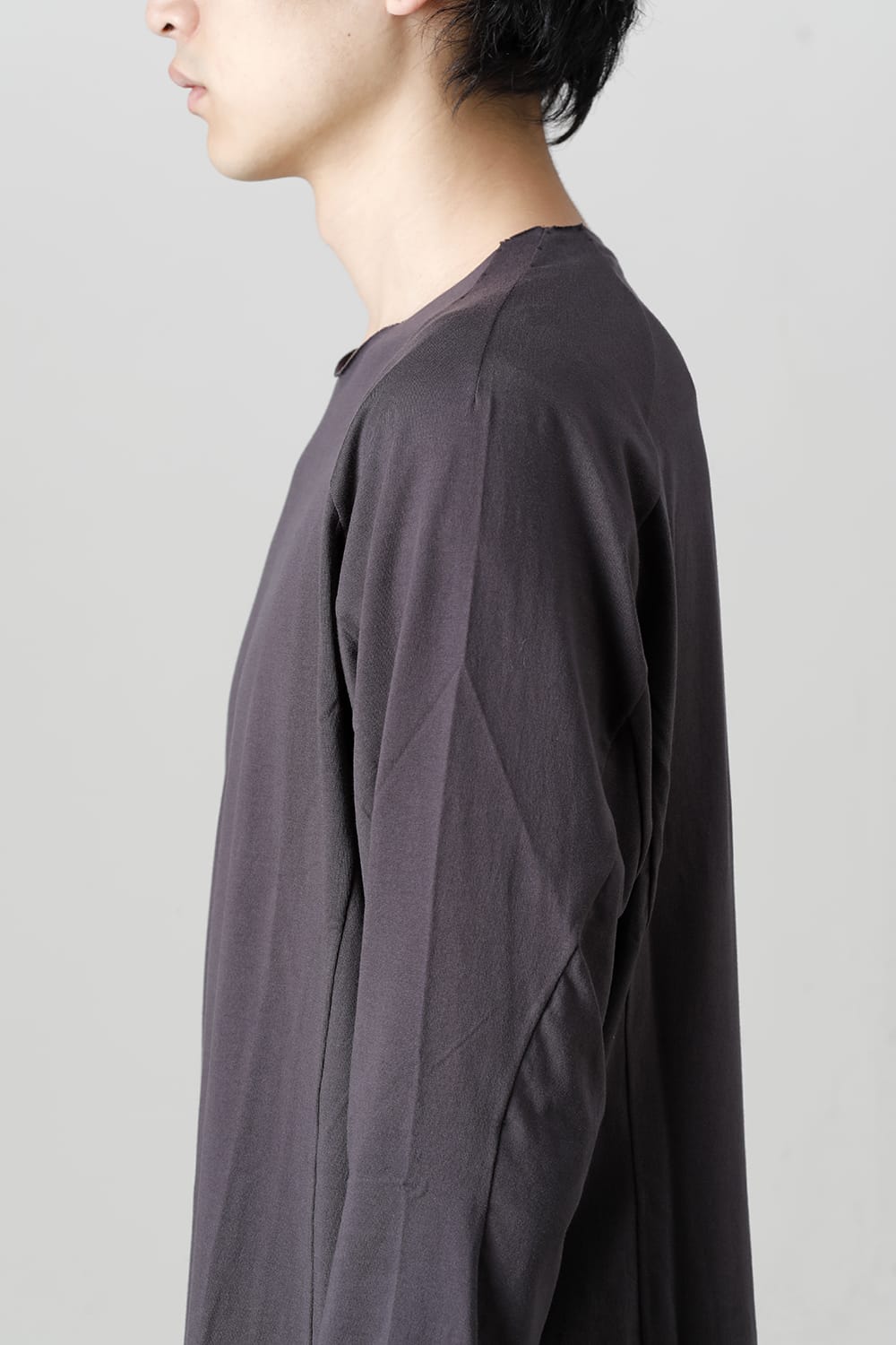 Long sleeve 100/3 suvin cotton jersey Purple Gray